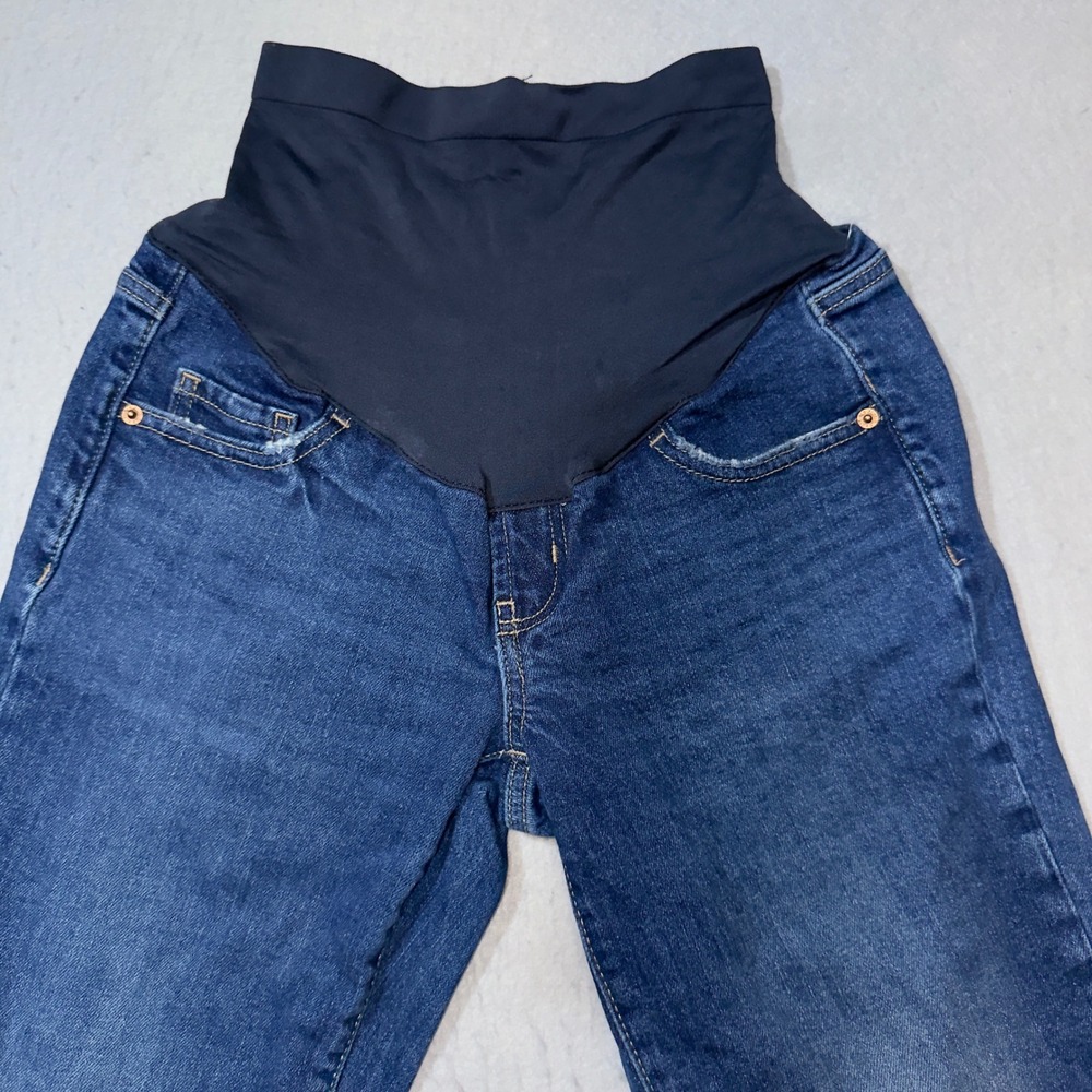 Old Navy Maternity Jeans Women 0 Blue Excellent O.G. Straight Full Panel Denim